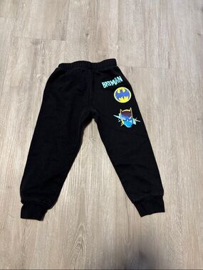 Batman Black Sweatpants with Blue and Yellow Logo